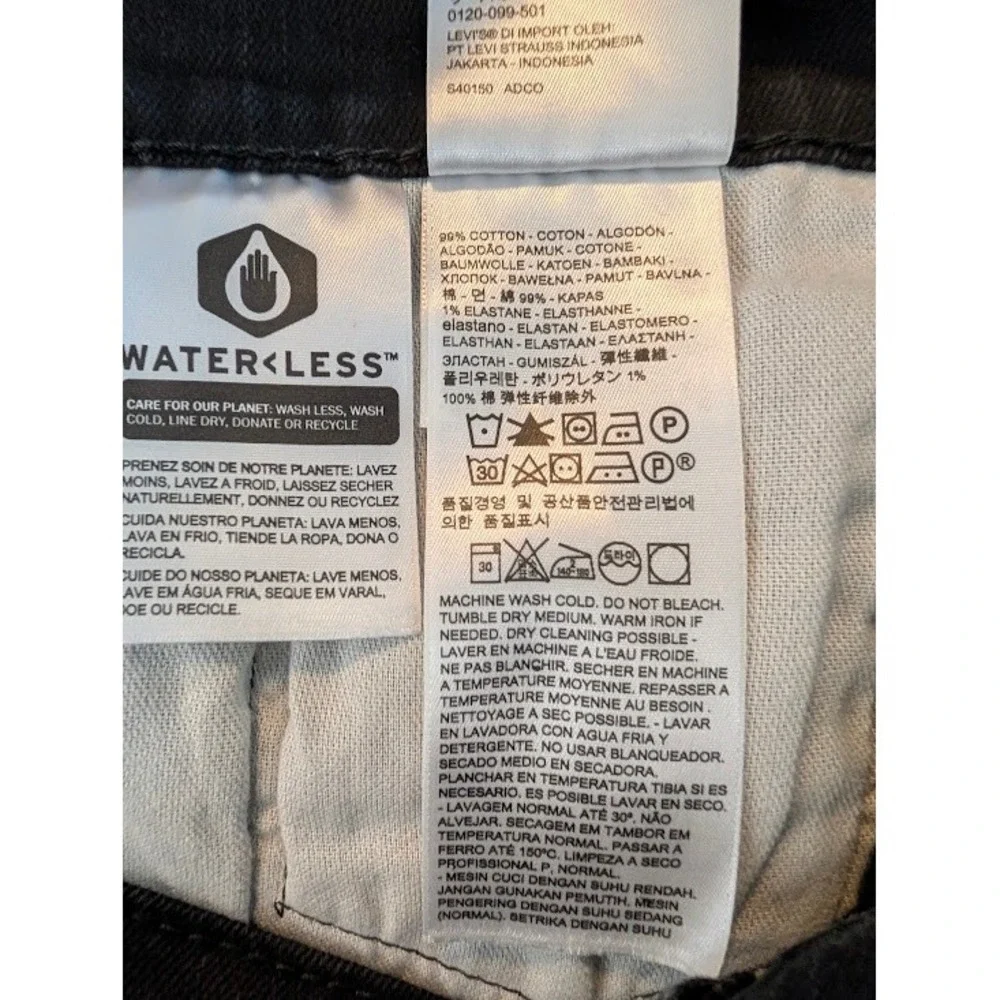 Levis 559 Relaxed Straight Jeans Mens 36x32 (36x30) Black‎ Tonal Stitch Stretch